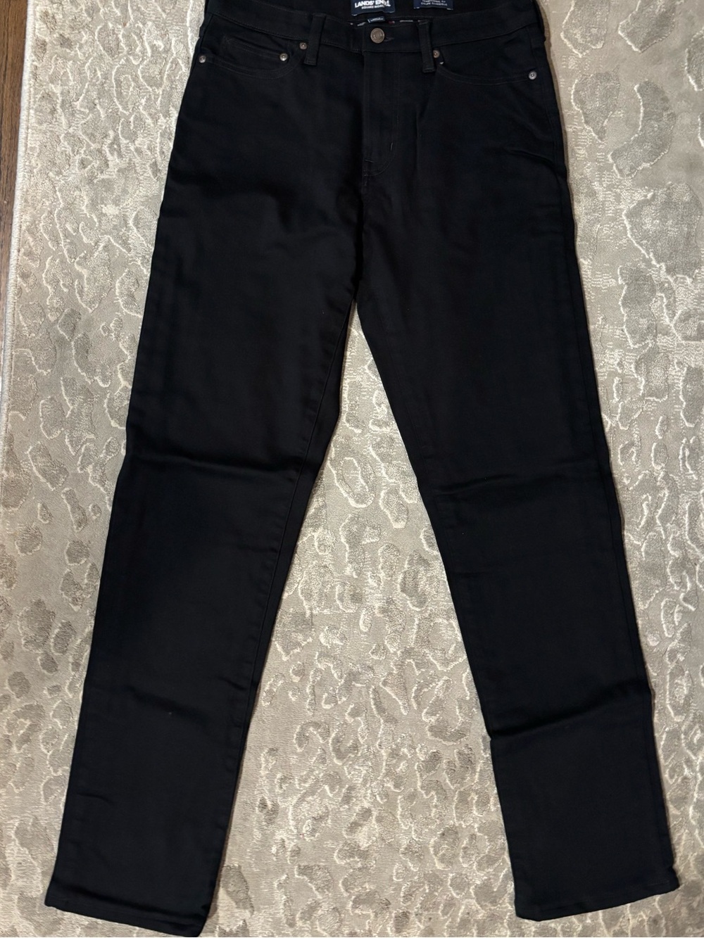 NWT ✨ Lands' End Black Men's flannel lined Traditional Fit Jeans- size 30